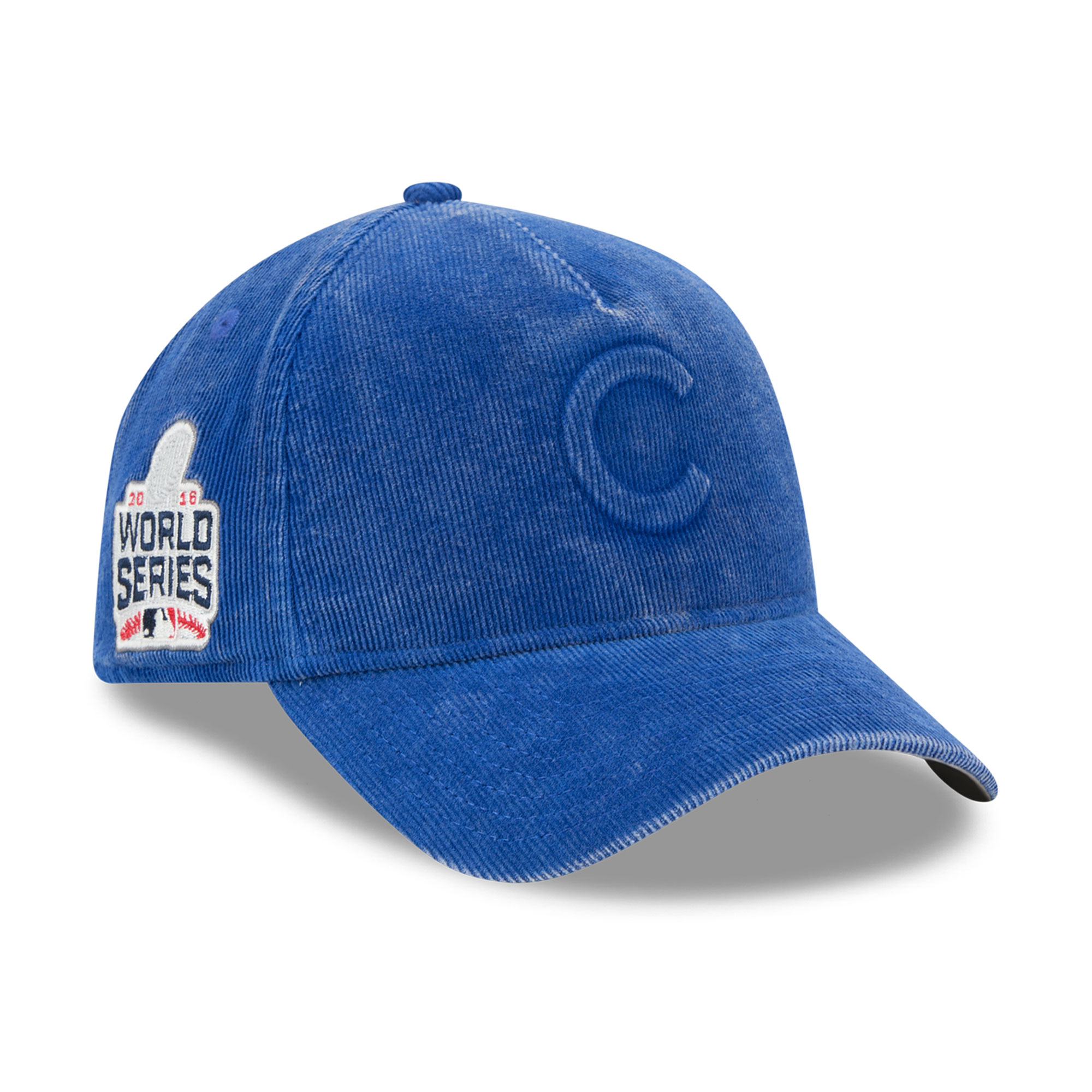 Men's New Era  Royal Chicago Cubs 2016 World Series Side Patch Tonal Corduroy 9FORTY A-Frame Adjustable Hat