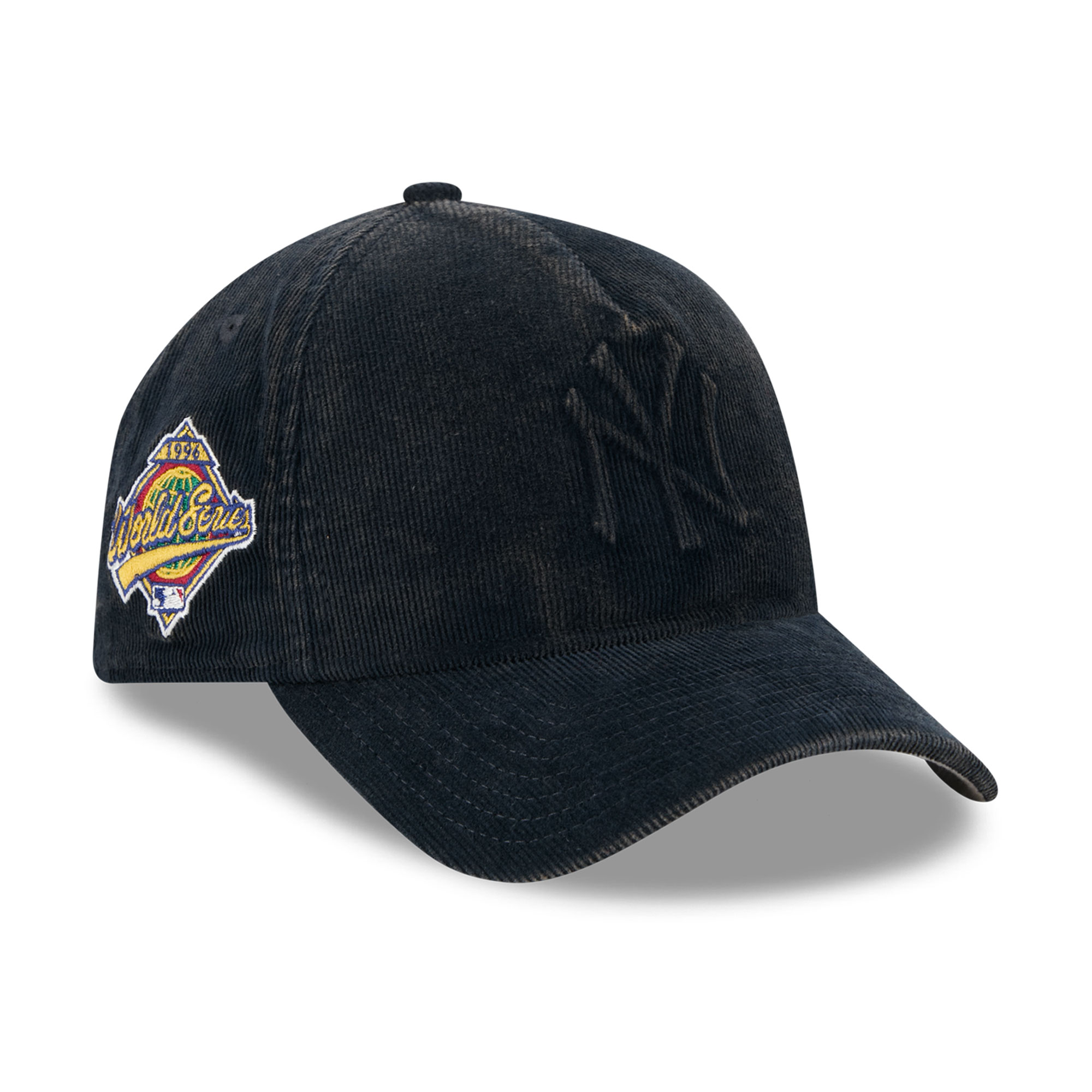 Men's New Era  Black New York Yankees 1996 World Series Side Patch Tonal Corduroy 9FORTY A-Frame Adjustable Hat