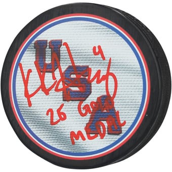 Caroline Harvey Team USA Autographed 2026 Winter Olympics Hockey Puck with "26 Gold Medal" Inscription