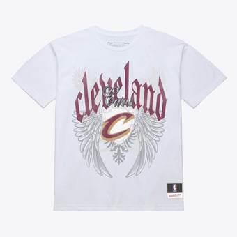 Men's Mitchell & Ness White Cleveland Cavaliers Old English Classic T-Shirt
