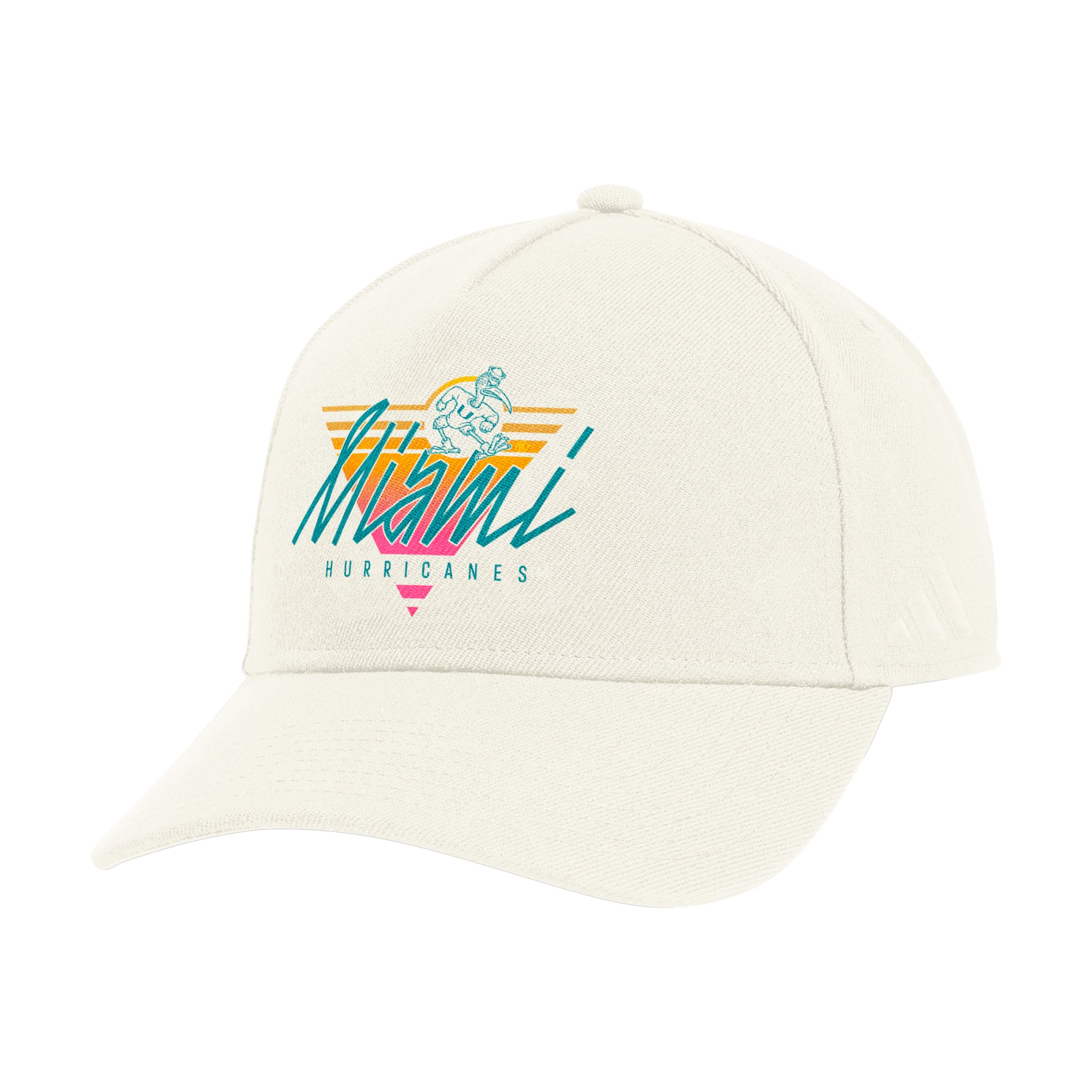 Men's adidas Cream Miami Hurricanes Elevated A-Frame Adjustable Hat