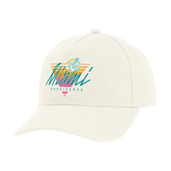 Men's adidas Cream Miami Hurricanes Elevated A-Frame Adjustable Hat