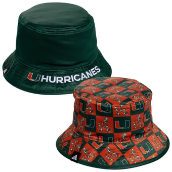 Men's adidas Green Miami Hurricanes Reversible Bucket Hat