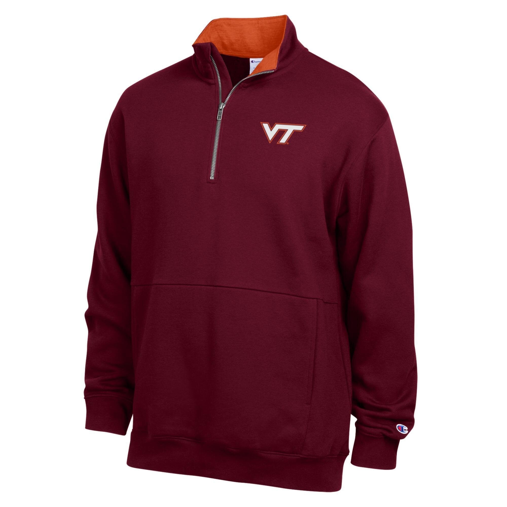 Men's Champion  Maroon Virginia Tech Hokies Fleece Quarter-Zip Pullover