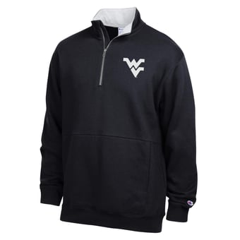 Men's Champion  Black West Virginia Mountaineers Fleece Quarter-Zip Pullover