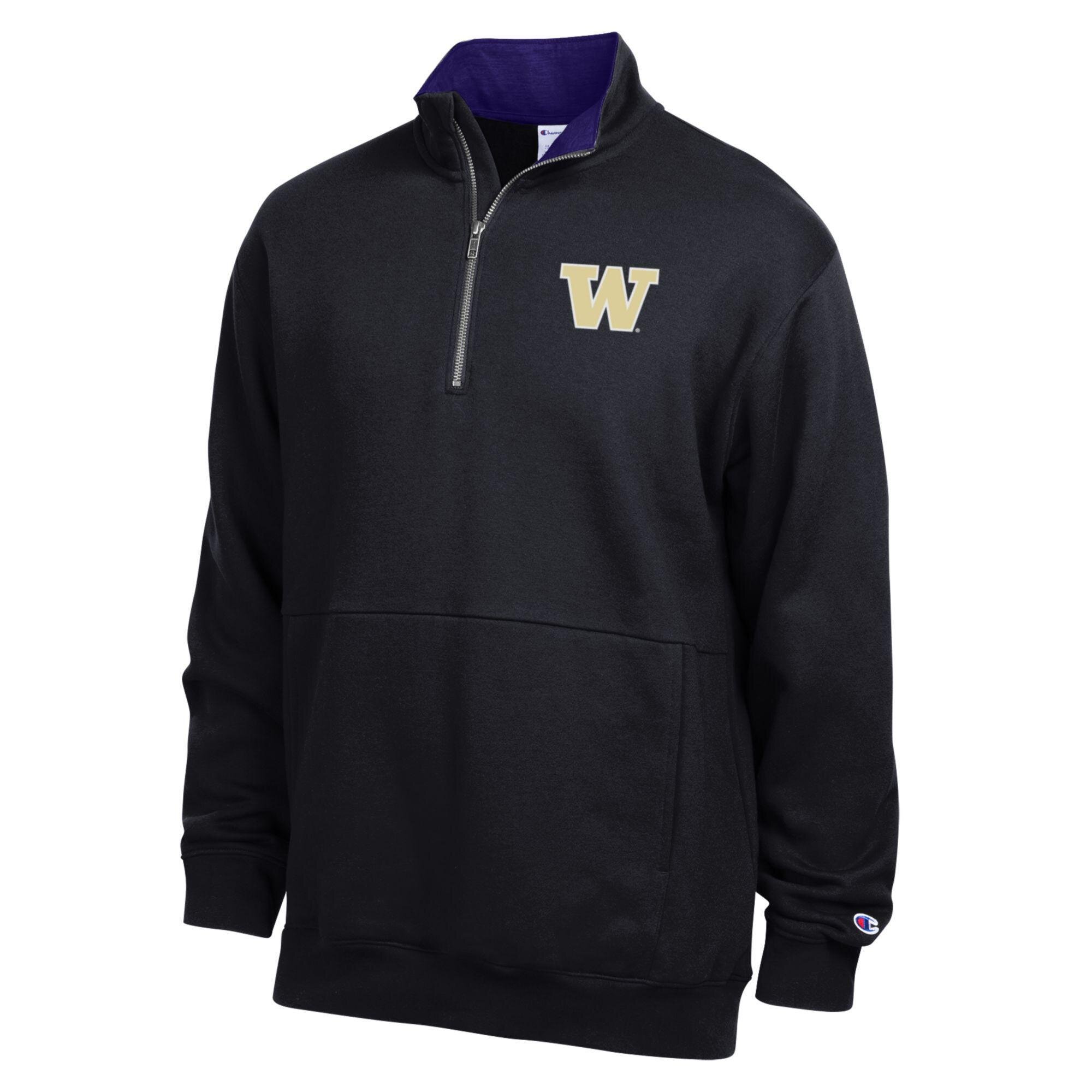 Men's Champion Washington Huskies Fleece Quarter-Zip Pullover