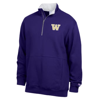 Men's Champion  Purple Washington Huskies Fleece Quarter-Zip Pullover