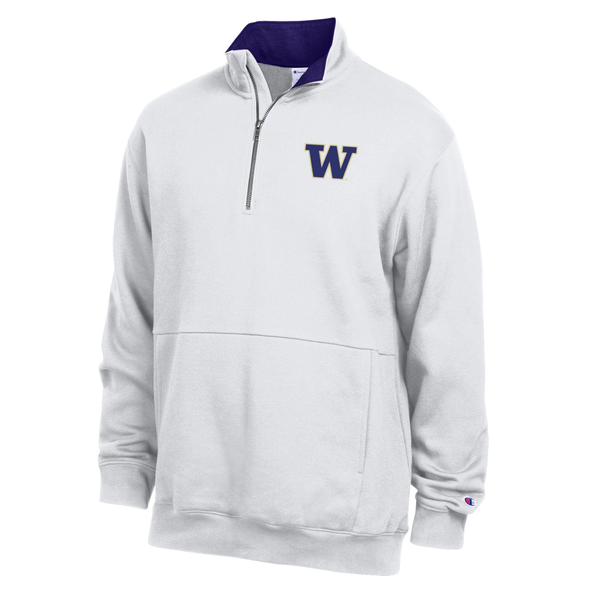 Men's Champion Washington Huskies Fleece Quarter-Zip Pullover