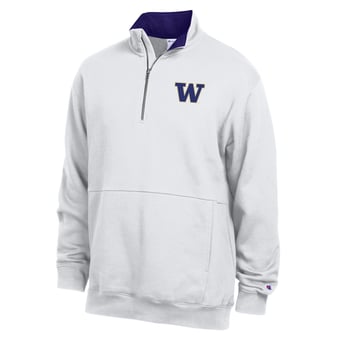 Men's Champion Washington Huskies Fleece Quarter-Zip Pullover