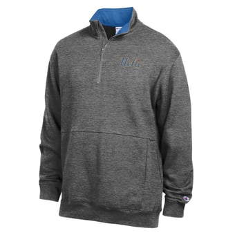 Men's Champion  Charcoal UCLA Bruins Fleece Quarter-Zip Pullover