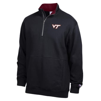 Men's Champion  Black Virginia Tech Hokies Fleece Quarter-Zip Pullover