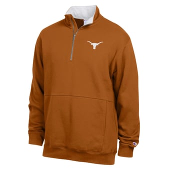 Men's Champion  Texas Orange Texas Longhorns Fleece Quarter-Zip Pullover