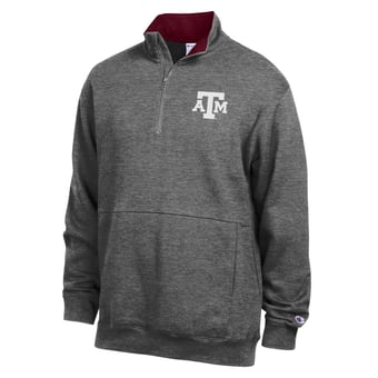 Men's Champion  Charcoal Texas A&M Aggies Fleece Quarter-Zip Pullover