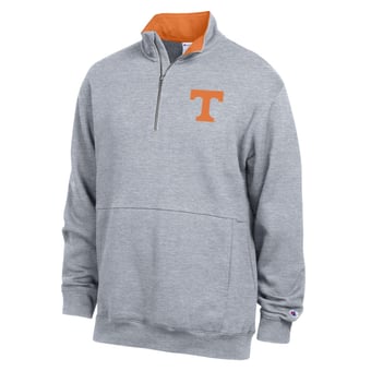 Men's Champion  Heather Gray Tennessee Volunteers Fleece Quarter-Zip Pullover