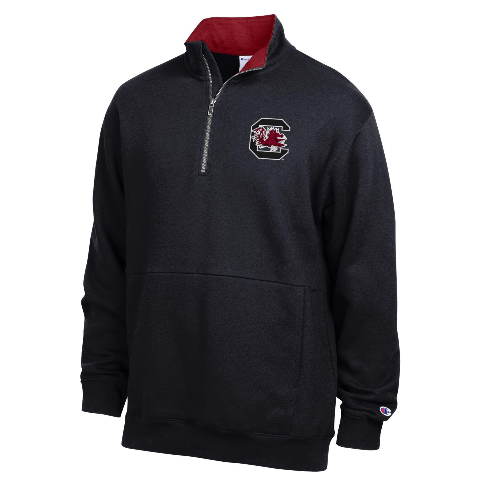Men's Champion  Black South Carolina Gamecocks Fleece Quarter-Zip Pullover