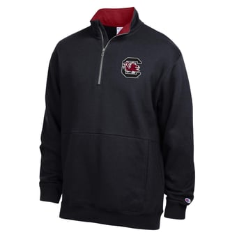 Men's Champion  Black South Carolina Gamecocks Fleece Quarter-Zip Pullover