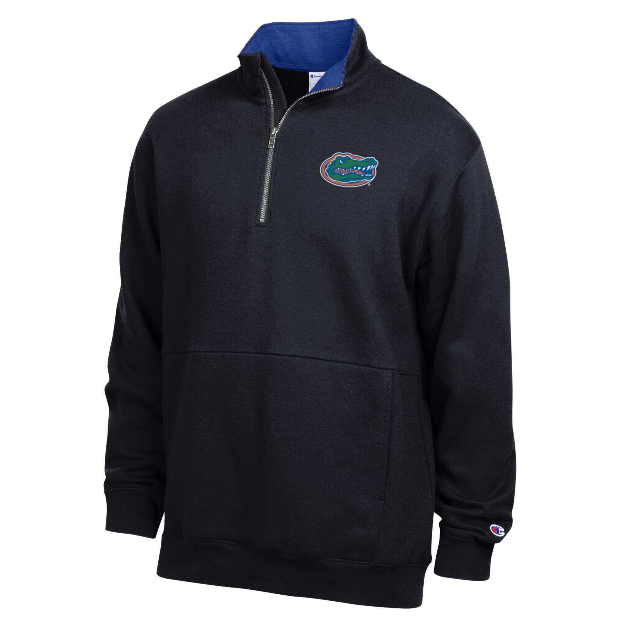 Men's Champion  Black Florida Gators Fleece Quarter-Zip Pullover