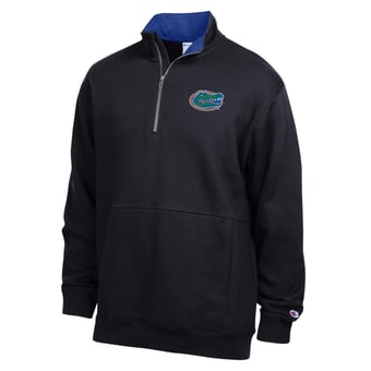 Men's Champion  Black Florida Gators Fleece Quarter-Zip Pullover
