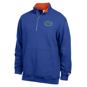 Men's Champion  Royal Florida Gators Fleece Quarter-Zip Pullover