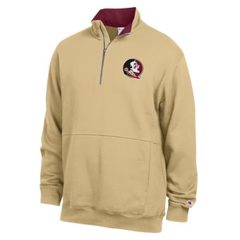 Men's Champion  Gold Florida State Seminoles Fleece Quarter-Zip Pullover