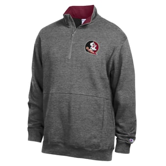 Men's Champion  Charcoal Florida State Seminoles Fleece Quarter-Zip Pullover