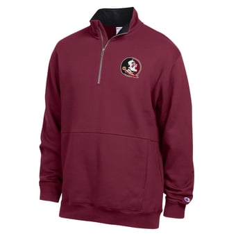 Men's Champion  Garnet Florida State Seminoles Fleece Quarter-Zip Pullover