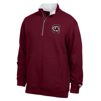 Men's Champion  Garnet South Carolina Gamecocks Fleece Quarter-Zip Pullover