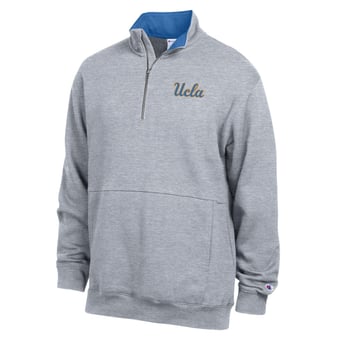 Men's Champion  Heather Gray UCLA Bruins Fleece Quarter-Zip Pullover