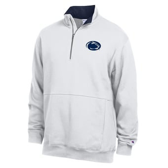 Men's Champion  White Penn State Nittany Lions Fleece Quarter-Zip Pullover