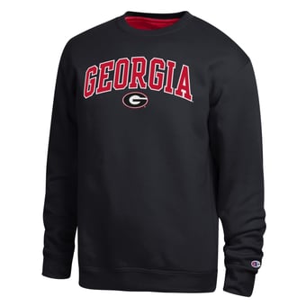 Men's Champion  Black Georgia Bulldogs Arch Sweatshirt