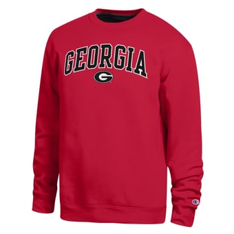 Men's Champion  Red Georgia Bulldogs Arch Sweatshirt