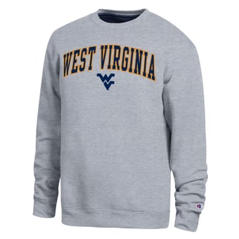 Men's Champion  Heather Gray West Virginia Mountaineers Arch Sweatshirt