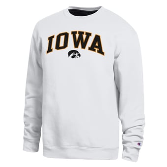 Men's Champion  White Iowa Hawkeyes Arch Sweatshirt