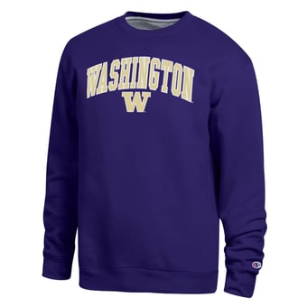Men's Champion  Purple Washington Huskies Arch Sweatshirt