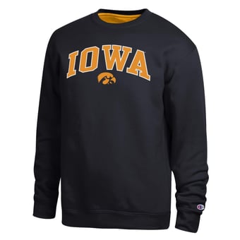 Men's Champion  Black Iowa Hawkeyes Arch Sweatshirt