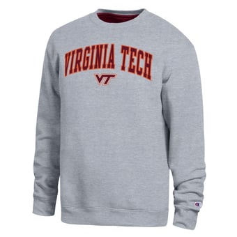 Men's Champion  Heather Gray Virginia Tech Hokies Arch Sweatshirt