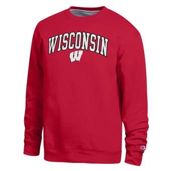 Men's Champion  Red Wisconsin Badgers Arch Sweatshirt