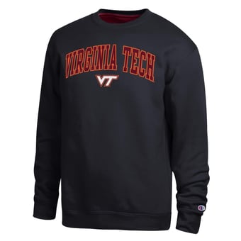 Men's Champion  Black Virginia Tech Hokies Arch Sweatshirt