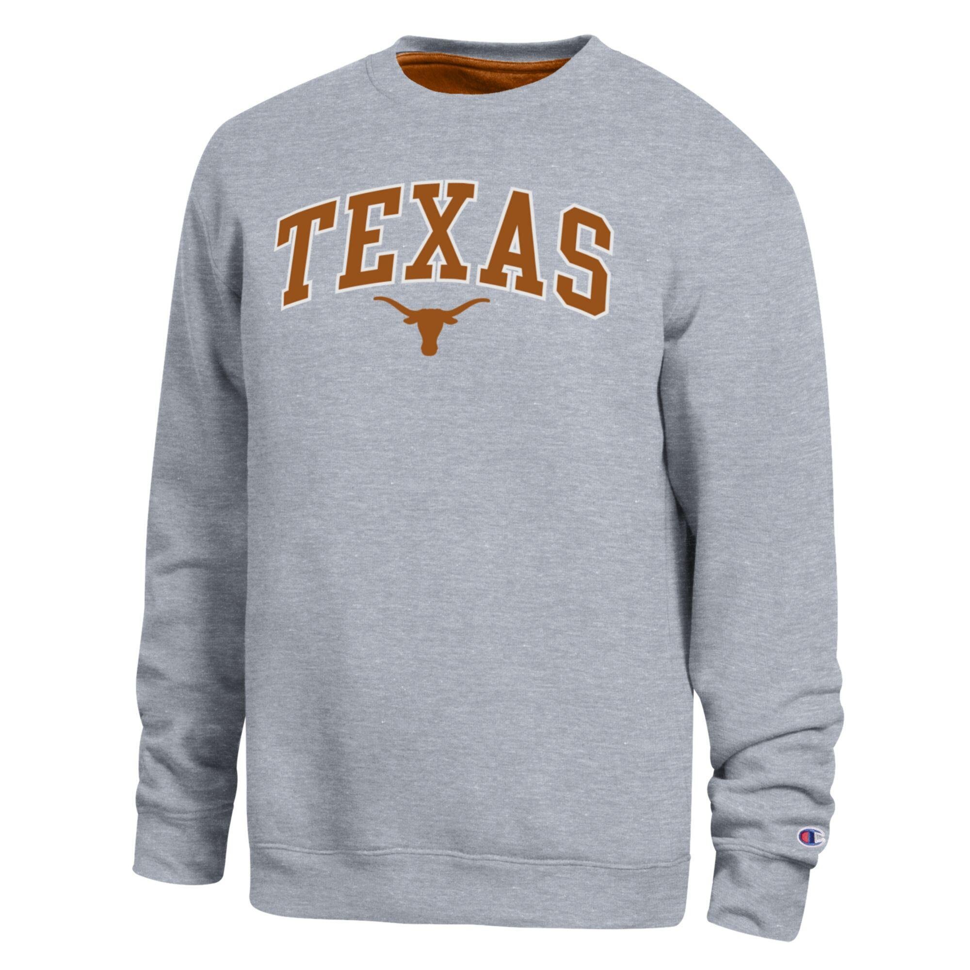 Men's Champion  Heather Gray Texas Longhorns Arch Sweatshirt