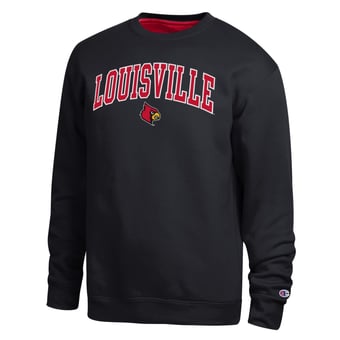Men's Champion  Black Louisville Cardinals Arch Sweatshirt