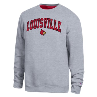 Men's Champion  Heather Gray Louisville Cardinals Arch Sweatshirt