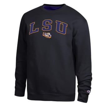 Men's Champion  Black LSU Tigers Arch Sweatshirt