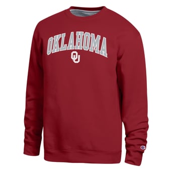 Men's Champion  Crimson Oklahoma Sooners Arch Sweatshirt