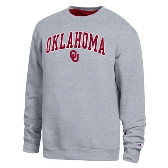 Men's Champion  Heather Gray Oklahoma Sooners Arch Sweatshirt