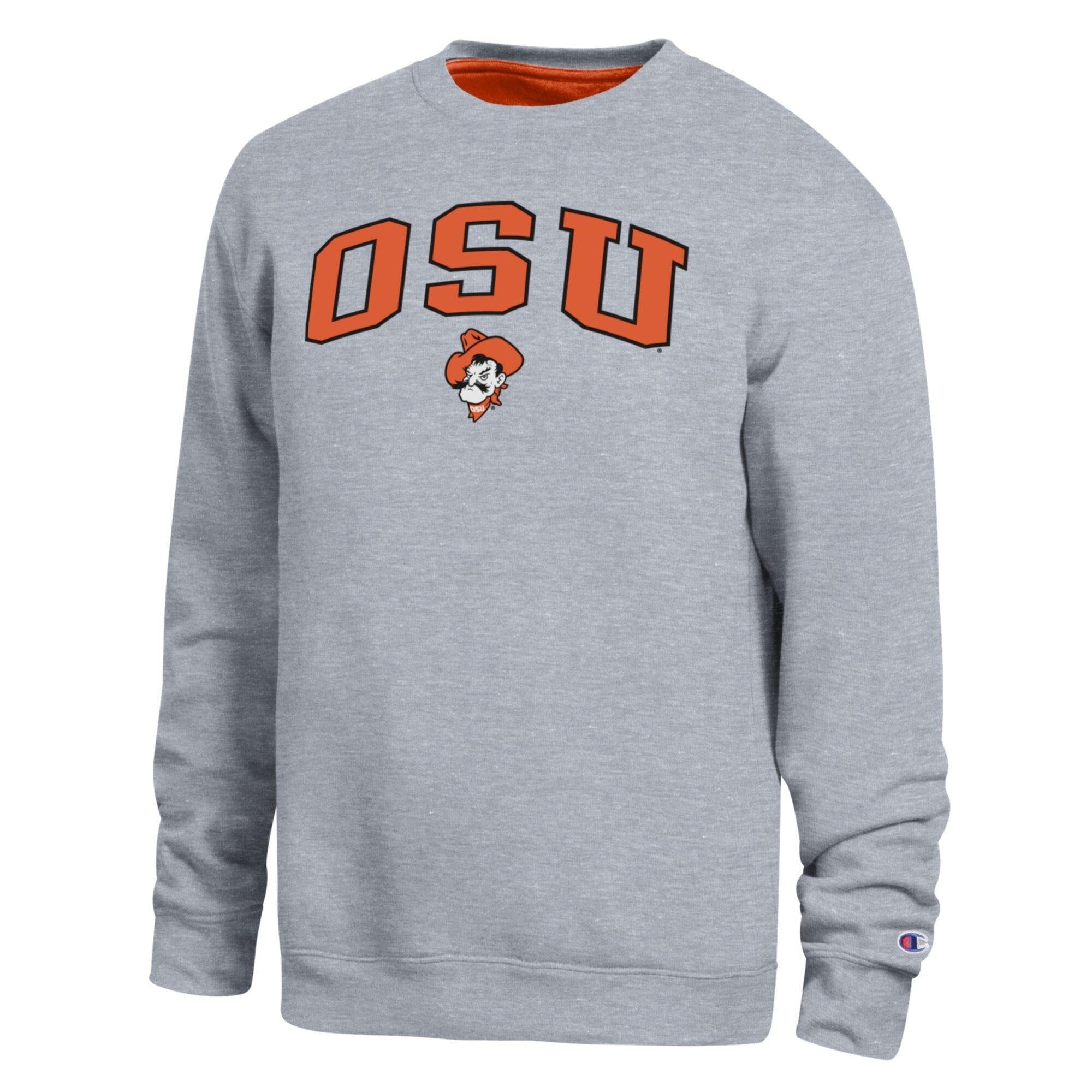 Men's Champion  Heather Gray Oklahoma State Cowboys Arch Sweatshirt