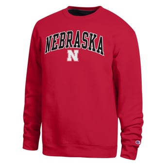 Men's Champion  Scarlet Nebraska Huskers Arch Sweatshirt