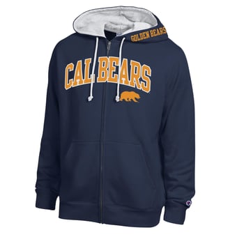 Men's Champion Navy Cal Bears Arch Logo Full-Zip Fleece Hoodie