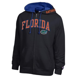 Men's Champion Black Florida Gators Arch Logo Full-Zip Fleece Hoodie