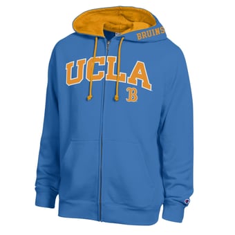 Men's Champion Light Blue UCLA Bruins Arch Logo Full-Zip Fleece Hoodie