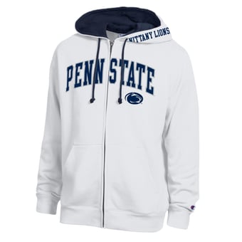 Men's Champion White Penn State Nittany Lions Arch Logo Full-Zip Fleece Hoodie